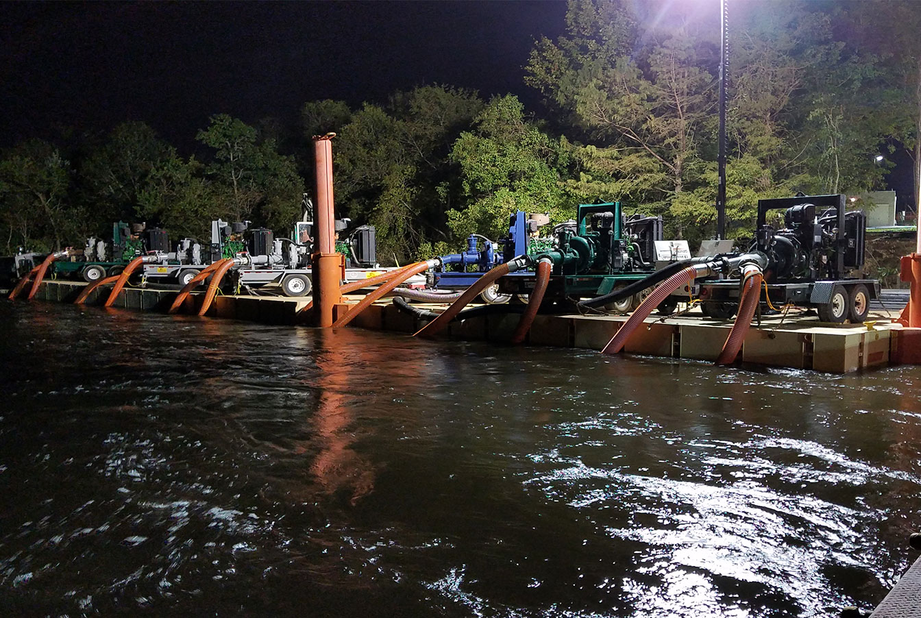 Tiger Industrial Rentals Pumps at Beaumont Water Restoration Project