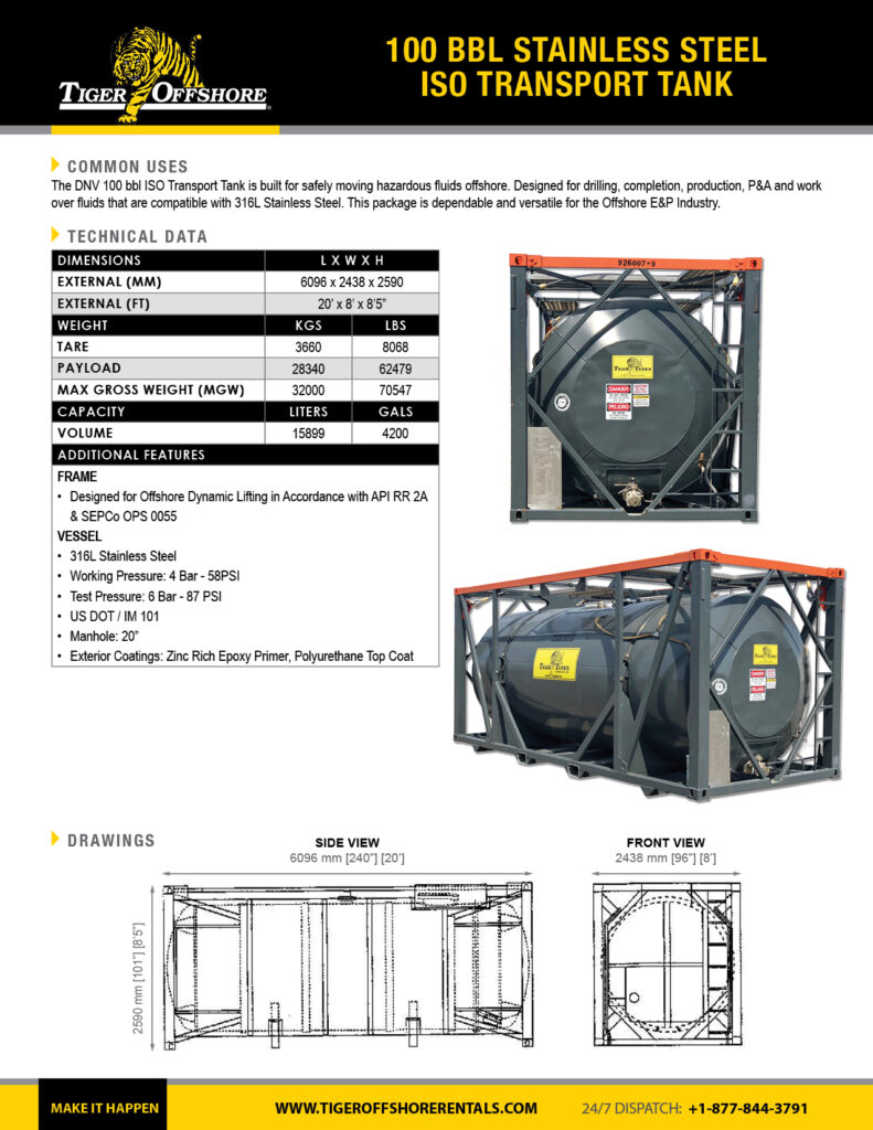 100_bbl_Stainless_Steel_ISO_Transport_Tank