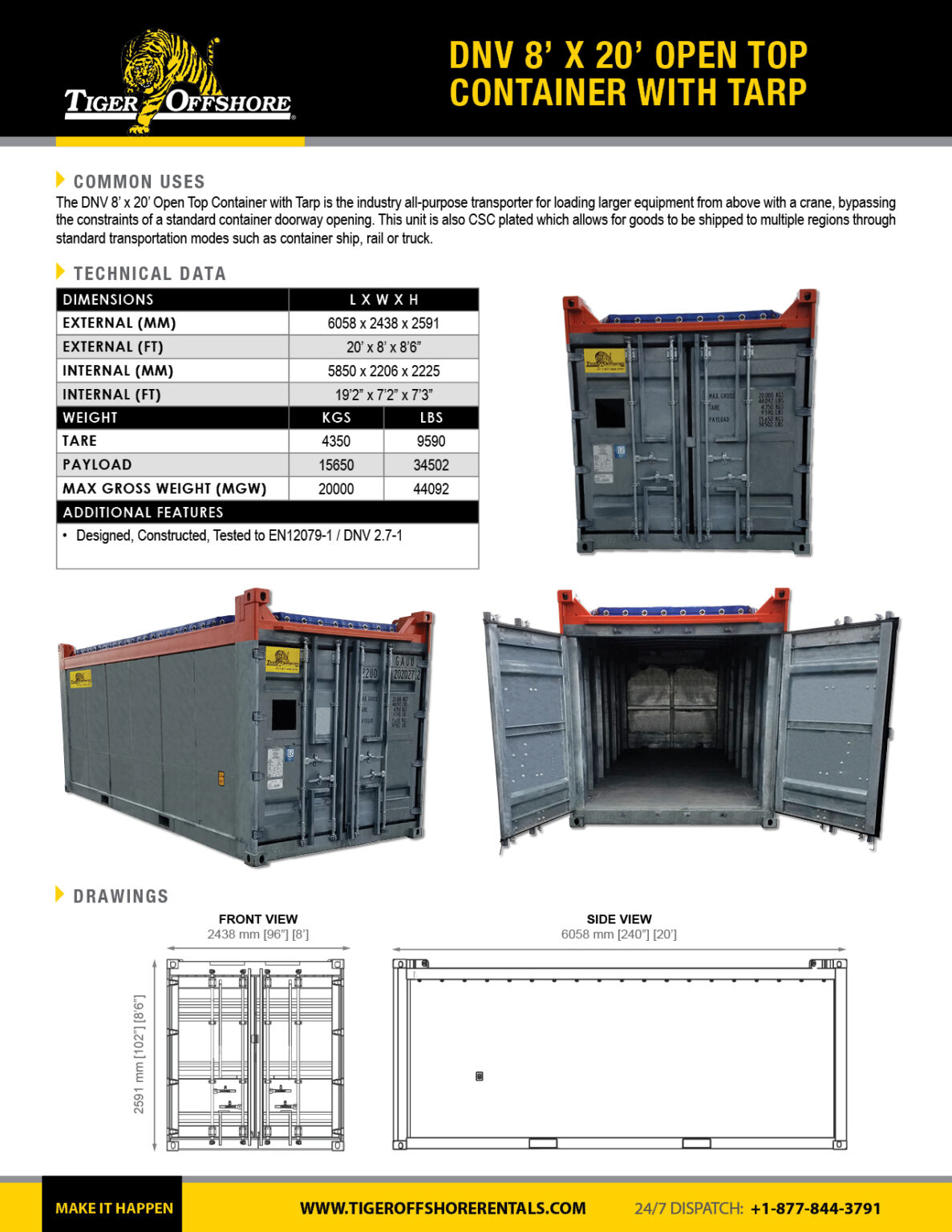 Containers - Specification Sheets - Tiger Offshore Rentals