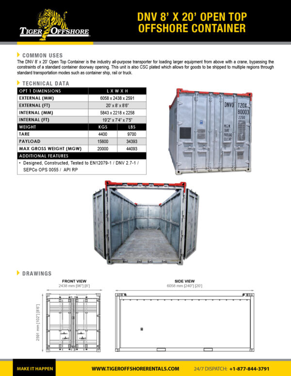 DNV_8x20_Open_Top_Offshore_Container