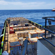 Tiger Offshore Rentals Cuttings Boxes and Cargo Carrying Equipment loadout in Gulf of America.