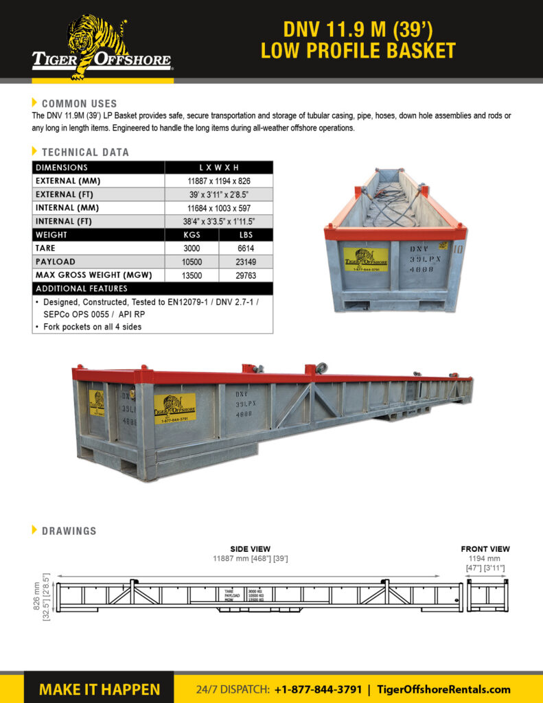 DNV 11.9 39' Low Profile Basket